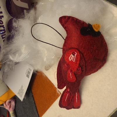 Cardinal Sewing Pattern PDF Backyard Bird Stuffed Ornament Felt Plushie ...