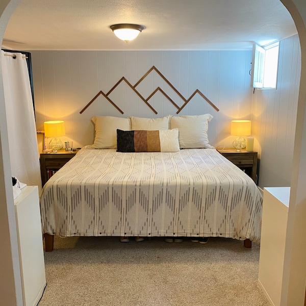 Full Wall Mountain Wall Decor | King & Queen Headboard | Accent Wall ...
