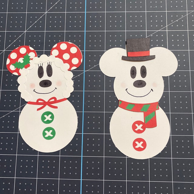 ミッキーとミニーの雪だるま SVG - Cricut または Silhouette Cut