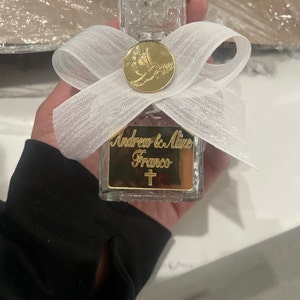 Holy Water Bottle, Personalized Holy Water Bottles for Baptism, Communion, Confirmation, Religious Favors, Catholic Gifts, Baptism Keepsake