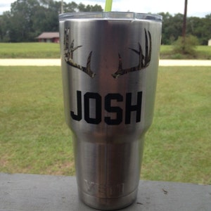 Yeti Decal in Camo Hunting Deer Antlers and Your Name Etsy Yeti Decal in Camo Hunting Deer Antlers and Your Name Etsy