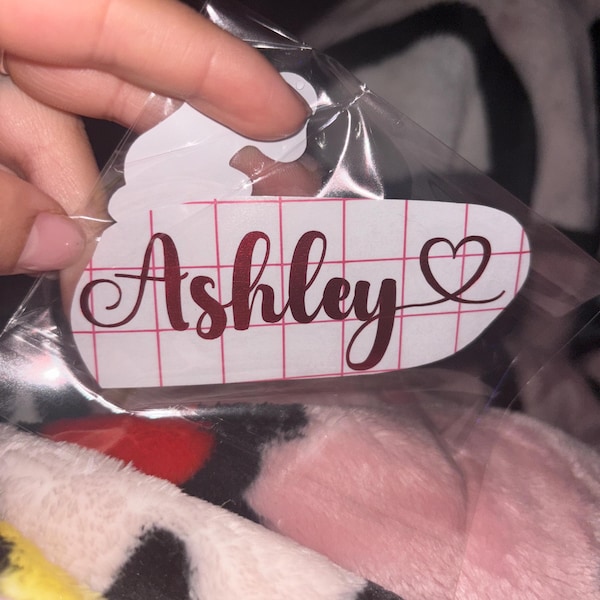 Chrome Custom Name Decal | Holographic Sticker | Personalized Heart ...