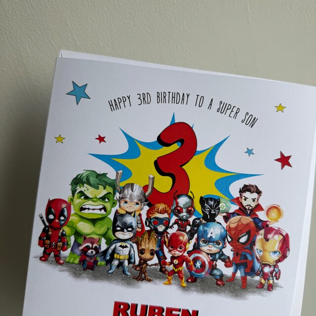 Biglietto Auguri Supereroe Per Bambini Biglietto Di Compleanno Per Nipote Con Supereroe Formato 708489