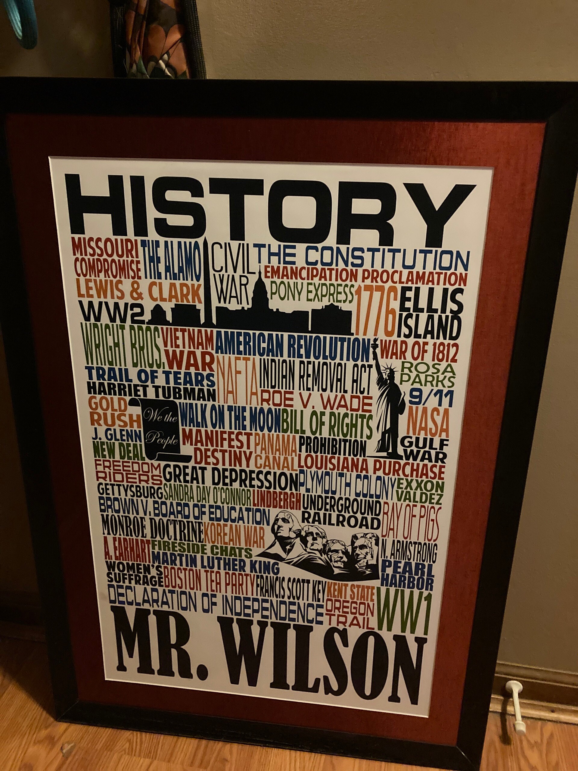History Teacher Gift U.S. History Typography Personalized Etsy