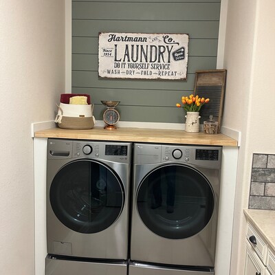 Personalized Farmhouse Laundry Room Sign Canvas not Printed on Metal ...