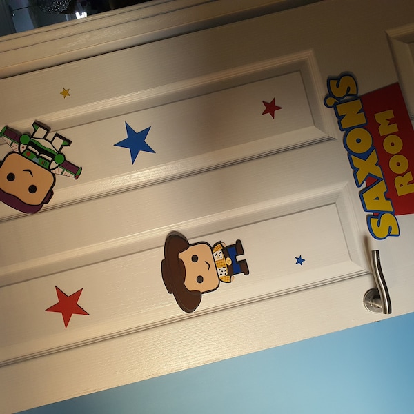 Wooden Toy Story Personalised Name Room Door Plaque / Sign - Boys ...