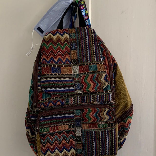 Tribal Woven Backpack Boho Aztec Hippie Southwestern Baja  display picture 3