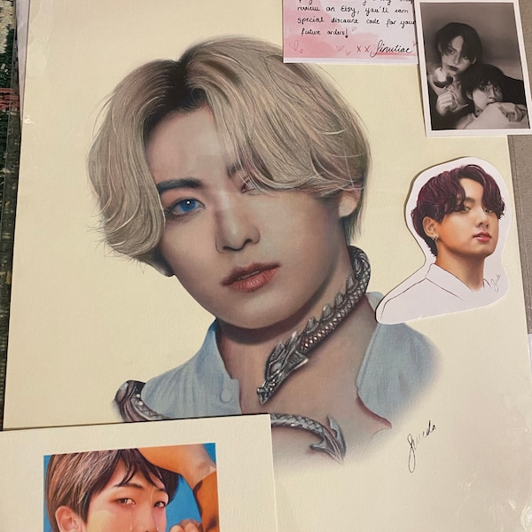 BTS Jungkook Colored Pencil Drawing : PRINT From Original Fanart - Etsy
