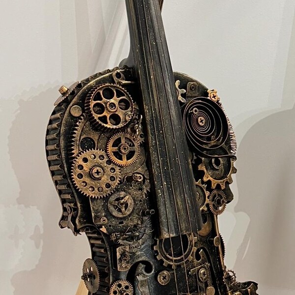 Steampunk Decor, Violin Gifts for Music Lovers, Modern Loft, Music Wall ...