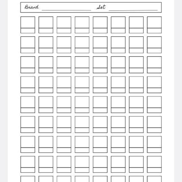 120 Blank Color Swatch Chart Printable Color Chart for Colored