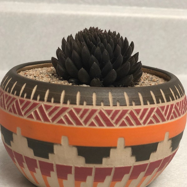 Ceramic Planter Pot Colorful Succulent Aztec Style Planter - Etsy