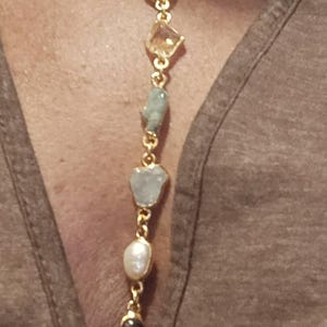 Customer photo from Elizabeth, Custom Raw Birthstone Lariat Necklace, Mother's Family Gift