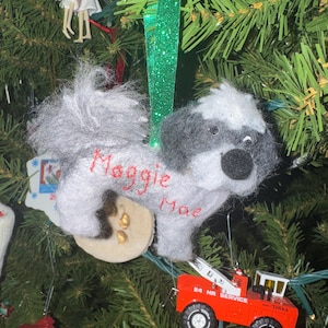 Custom Dog Christmas Ornament // Personalized Handmade Felt Mutt Ornament // Animal Holiday Decor // Pet loss memorial gift