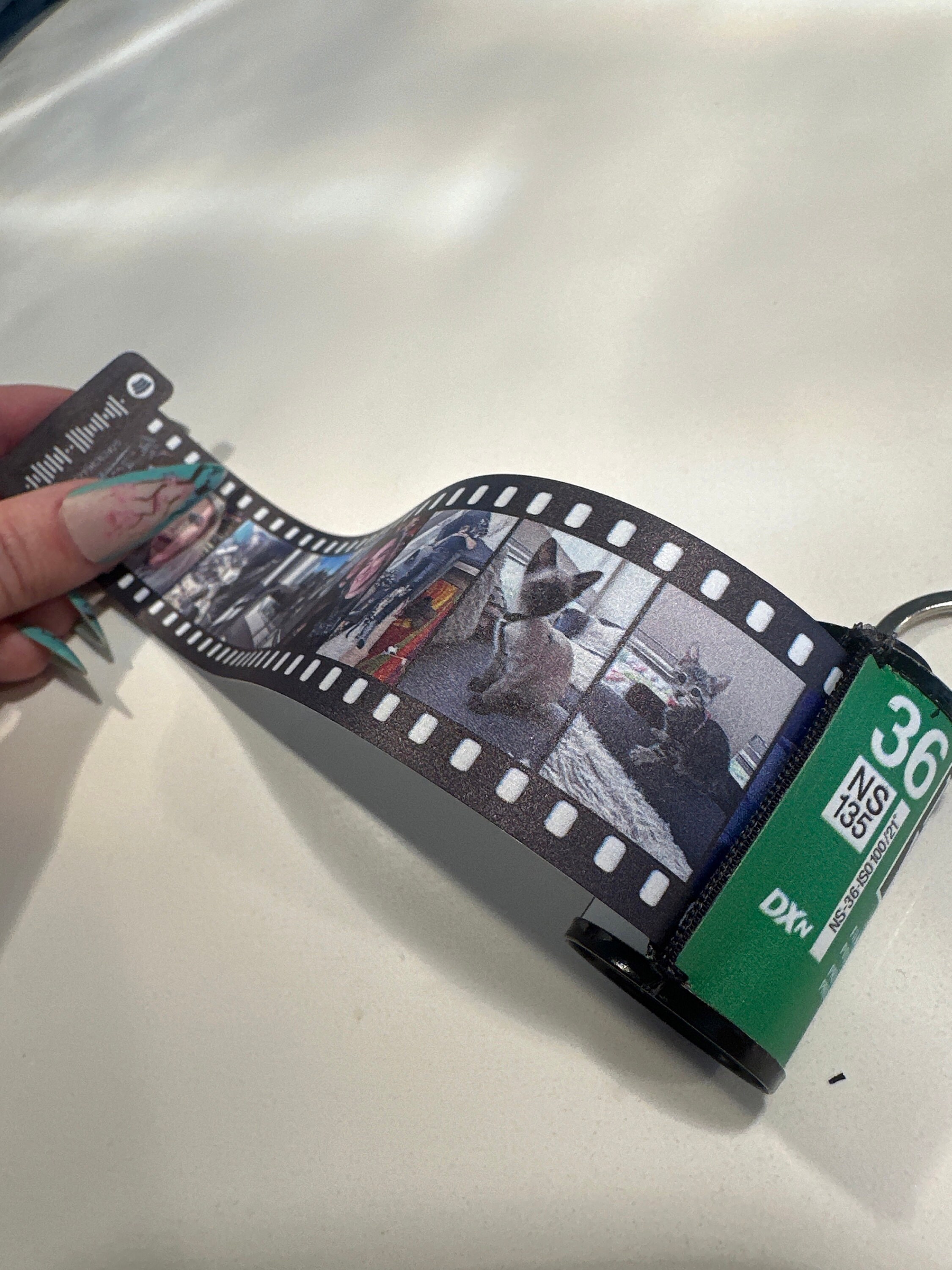 Customizable Film Photo Keychain with Music Code ,Personalize with 5-15 Photos,Camera Roll Gift,Gift for Boyfriend, Family , Memory Gift