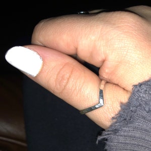 Sterling Silver Chevron Thumb Ring - .925 Silver, Choose Your Color/Size, Durable & Tarnish Resistant