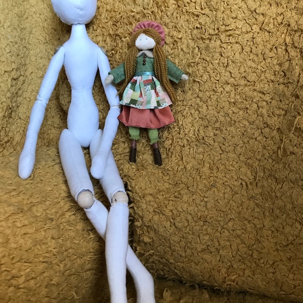 Cloth Peg Doll / Doll Pattern Wood Doll / Bead Jointed Cloth Doll ...
