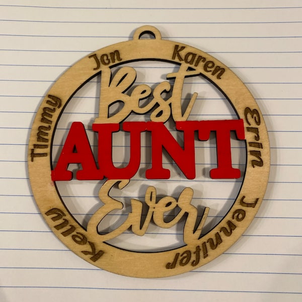 Aunt Svg, Best Aunt Ever Ornament Digital File, Gift for Favorite Aunt ...