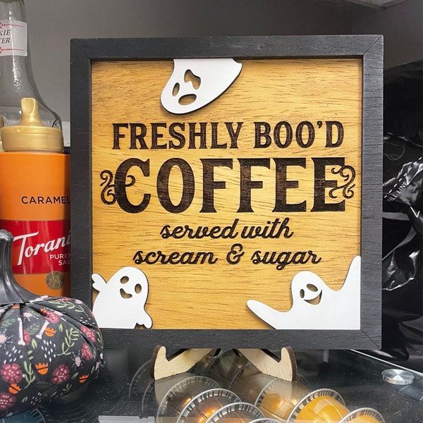 Coffee Bar Sign | Freshly Boo’d Coffee Sign | Halloween Coffee Bar ...