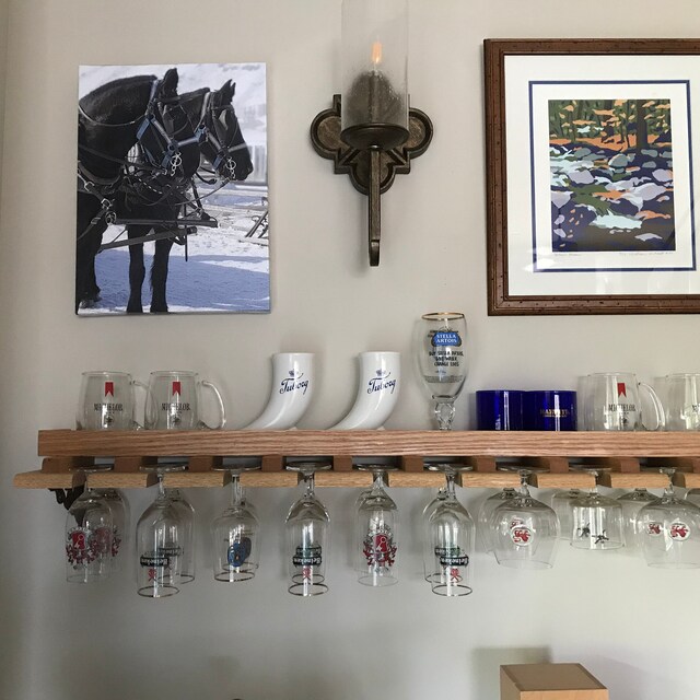 Wall mounted beer glass rack hotsell