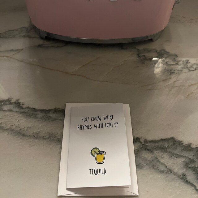 40th Birthday Card - 'You Know What Rhymes With Forty' Lustige Tequila Karte