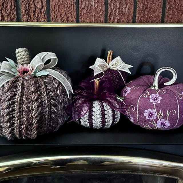 A customer's finished Wheat Stitch Pumpkin Spice Crochet Trio Pattern