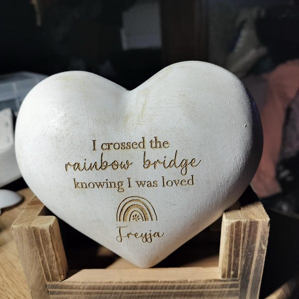 Custom Photo Fur Baby Crossed The Rainbow Bridge - Memorial Personalized Custom Round Shaped Stone With Stand - Sympathy Gift For Pet Owers, Pet Lovers main image 0