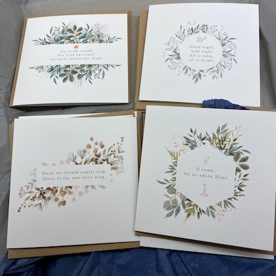 Illustrated Watercolour Christmas Cards Botanical Christmas - Etsy