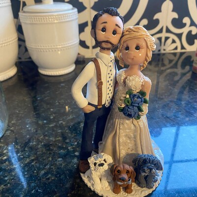 Custom Bride and Groom Wedding Cake Topper DEPOSIT ONLY - Etsy