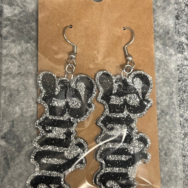 Leopard Print, Cheetah Print, Glitter Leopard Print Earrings, Animal