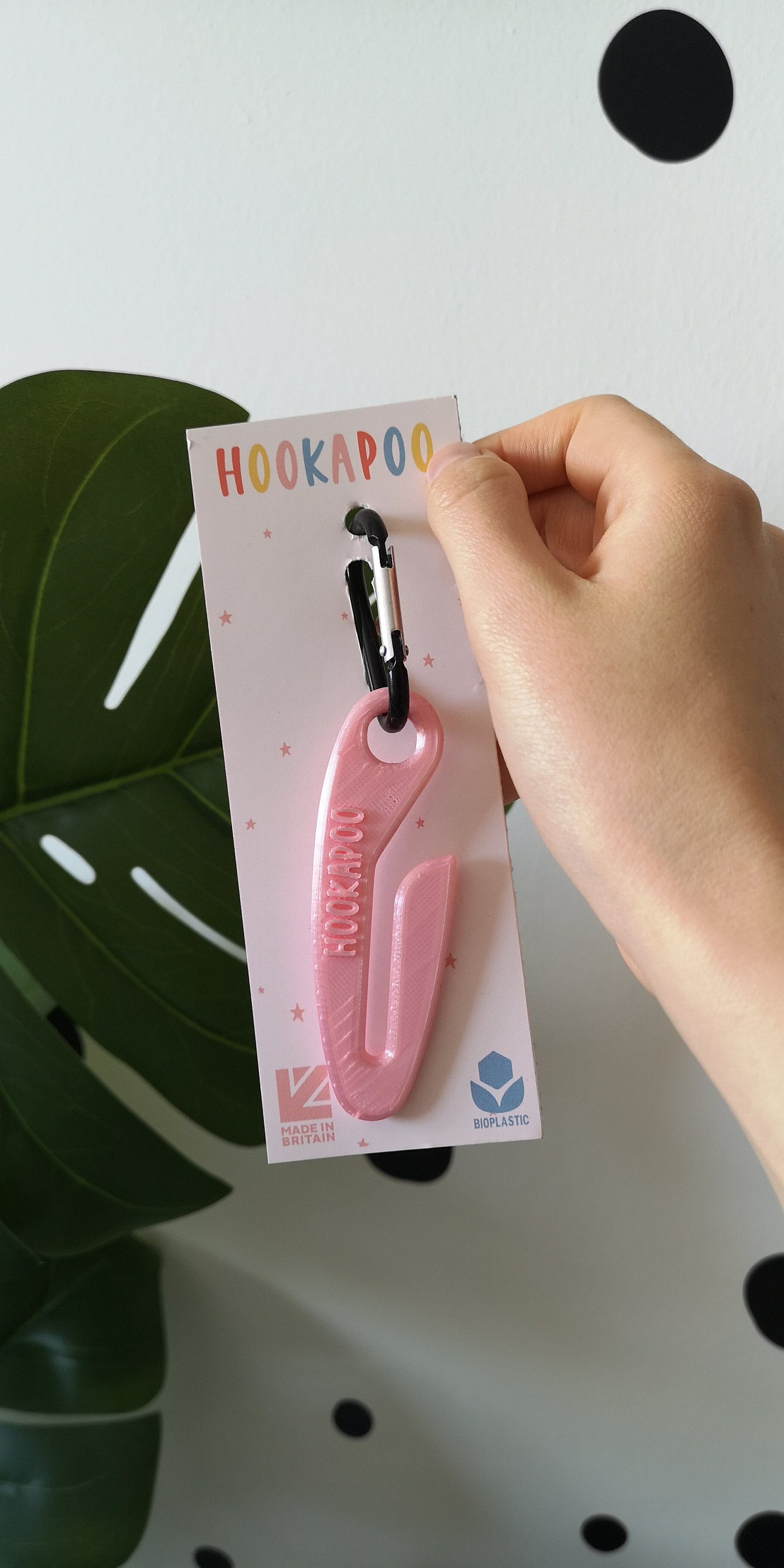 Hookapoo Dog Poop Bag Carrier Dog Poo Holder Clip on Hands free Sustainable Pink and Blue, Poo Hook