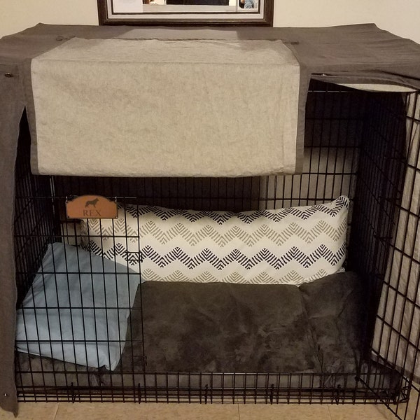 Washable Dog Crate Covers - Denim Grey - Etsy