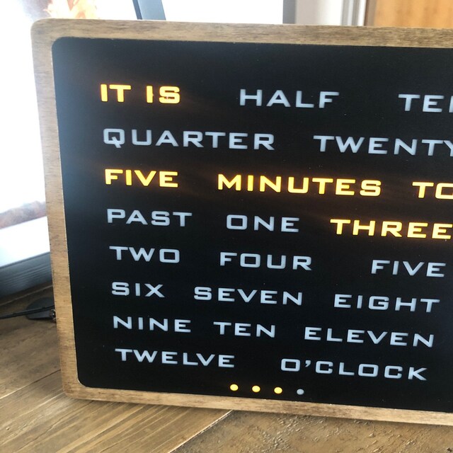 Word Clock wood electronic clock modern led wood clock Etsy