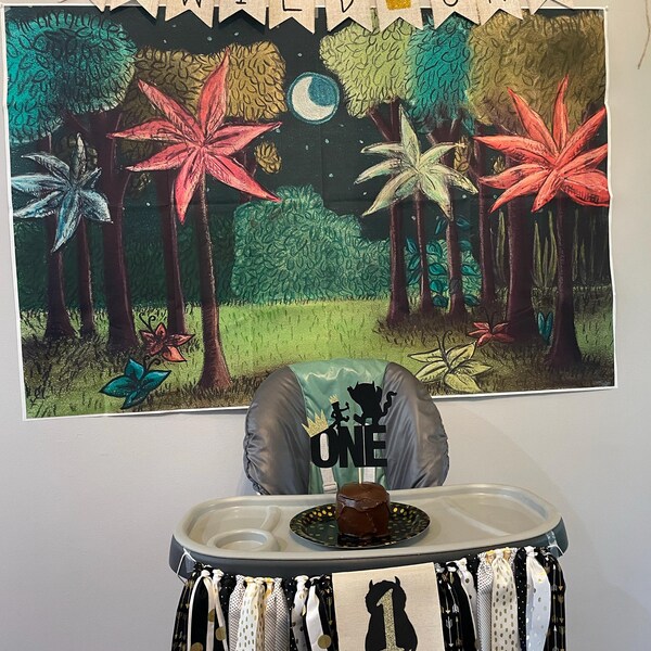 Wild One High Chair Banner – Jungle Safari First Birthday Decoration With Wooden Letters & Tassels, Handmade For Baby Celebrations