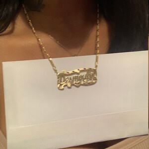 Name Plate Necklace 14k Gold Nameplate 