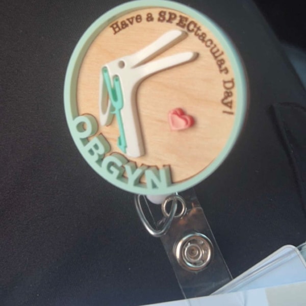 OBGYN & Subspecialties Happy Speculum - Badge Reel or Magnet (you ...