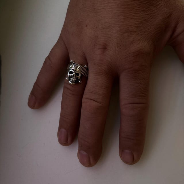 デップ海賊スカルスターリングシルバーリングアクメオリジナル彫刻
