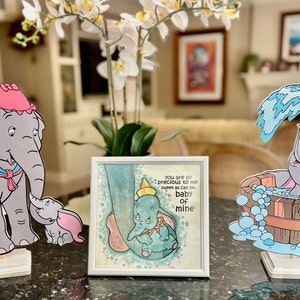 Disney Dumbo Centerpiece - 1 Foot Tall with Wooden Base