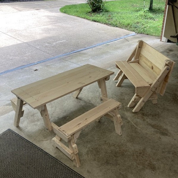 Kids Folding Picnic Table DIY Build Plans (PDF Download) - Etsy
