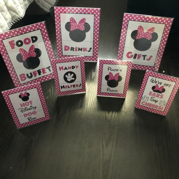 INSTANT DOWNLOAD Hot Pink Mouse 8x10 Large Party Sign Package ...