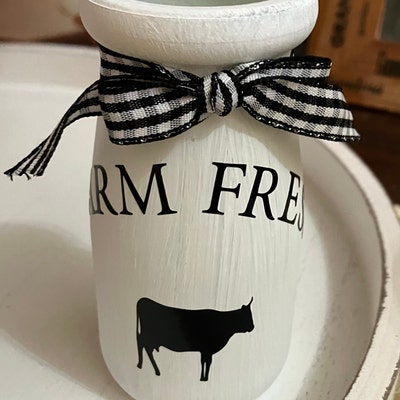 Vintage Milk Jug, Fresh Milk Farmhouse Mini Tier Tray Decor, Farm Fresh ...
