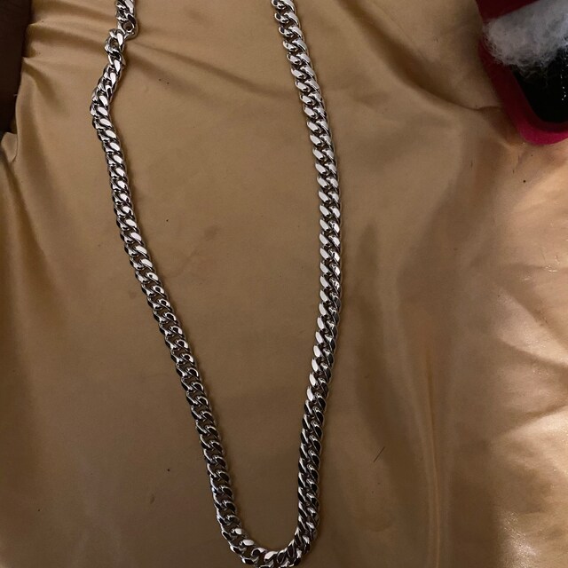 10K 本物のホワイト ゴールド マイアミ キューバン リンク チェーン