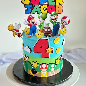 Mario Inspired Theme Cake Topper - Etsy