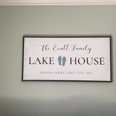 Custom Lake House Sign by Pretty Perfect Studio Family Lake House Decor ...