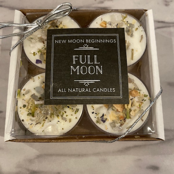 Full Moon Candles - Purification & Cleansing Crystal Candle - Soy ...