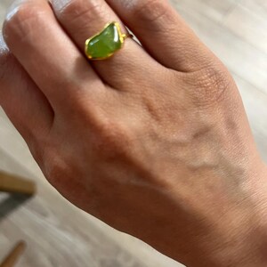 Customer photo from Deepak, Raw Peridot Ring in Yellow Gold