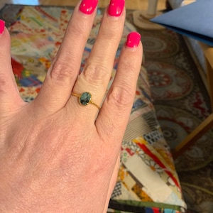 Customer photo from Suzie, Oval Rosecut Raw Emerald Ring