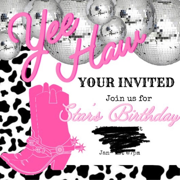 Hannah Montana Birthday Invitation, Hannah Montana Invitation, Editable