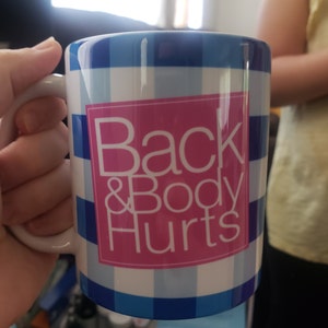 WIZYXQ Back And Body Hurts Mug Black Novelty Coffee Mugs Sarcastic Funny  Workout Mug for Home Office…See more WIZYXQ Back And Body Hurts Mug Black