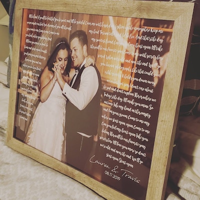 Custom Song Lyrics Custom Lyric Art First Dance Lyrics 7th - Etsy