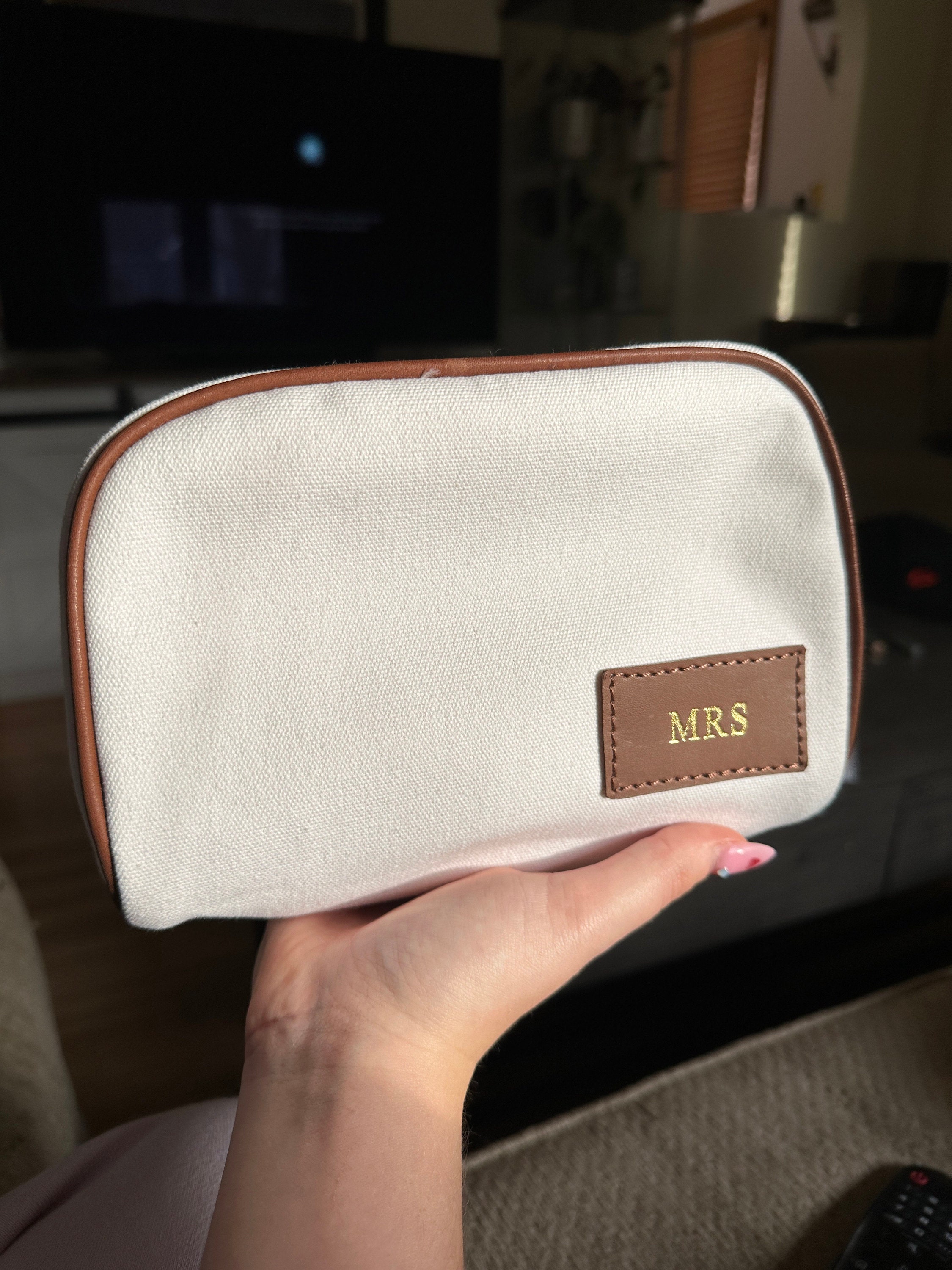Bridesmaid Proposal Monogrammed Cosmetic Bag Gift for her Personalized Makeup Bag For Bridesmaids Gift Christmas Gift Bridal Gift